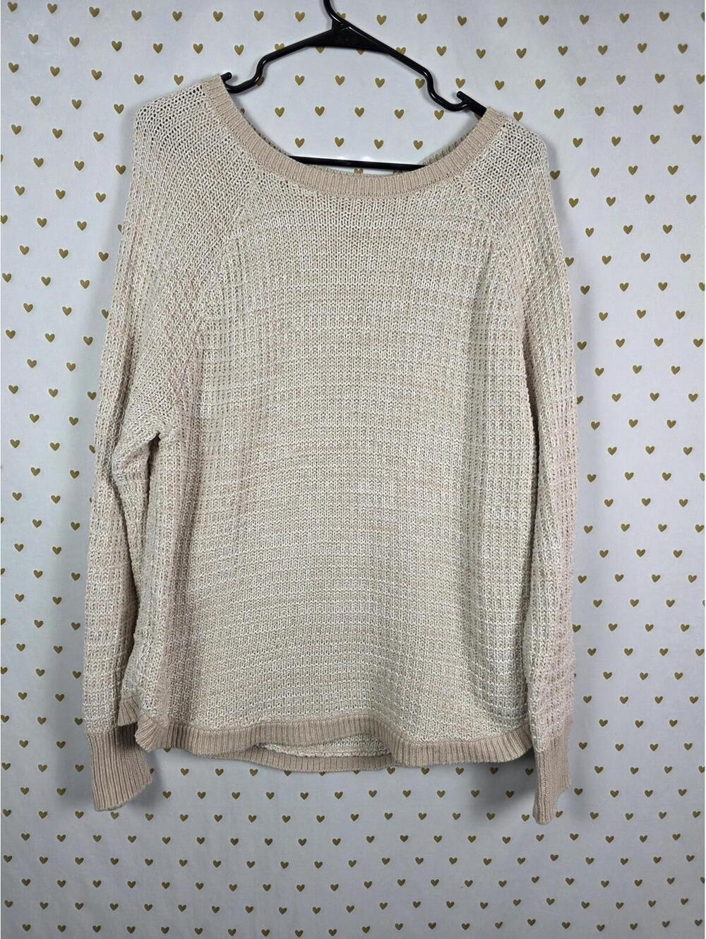 Victorias Secret Beige knit sweater long sleeve MEDIUM stretchy